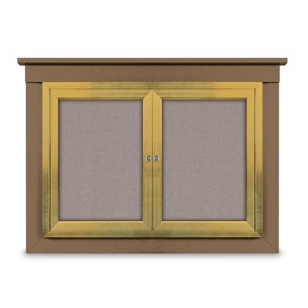 18"x24" 1-Door Enclosed Outdoor Letterboard, Hdr, Grey Felt/Black